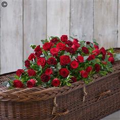 Rose and Carnation Casket Spray Red