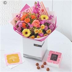 Mother's Day Brights Hand-tied with Chocolates &amp; Card